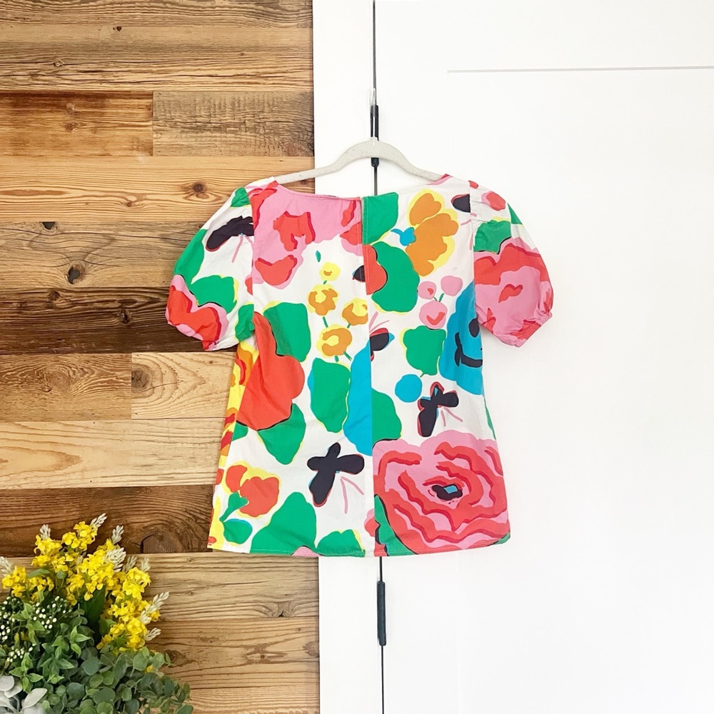 J.Crew Poplin Ratti Jardin Floral Scoop Neck Size 6 - Picture 5 of 5